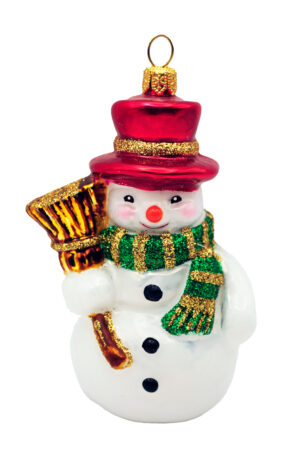 bałwan z czerwoną czapką